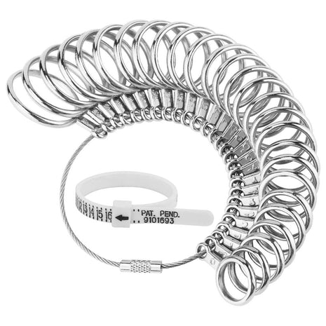 Ring Sizer Measuring Tool, 27 PCS Ring Measurement Tool, US Ring Size 0-13 with Half Size, 1 PCS Finger Ring Sizing Measure Gauge, by UUBAAR