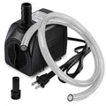 PULACO 160GPH Fountain Pump, Ultra Quiet Submersible Water Pump (600L/H, 10W) with 3.3 ft Tubing for Aquariums, Fish Tank, Pond Fountain, Statuary, Hydroponics, Water Feature, Indoor Fountains