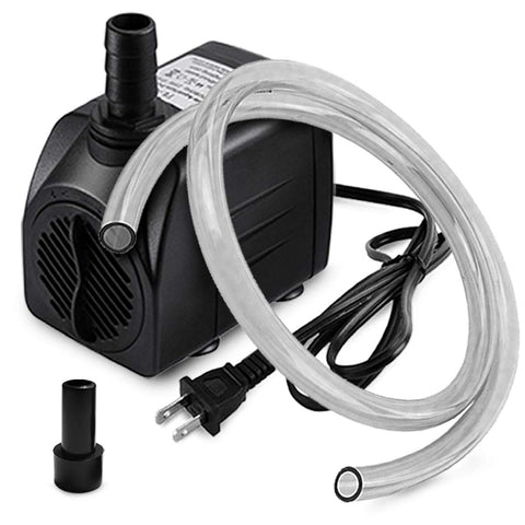 PULACO 160GPH Fountain Pump, Ultra Quiet Submersible Water Pump (600L/H, 10W) with 3.3 ft Tubing for Aquariums, Fish Tank, Pond Fountain, Statuary, Hydroponics, Water Feature, Indoor Fountains