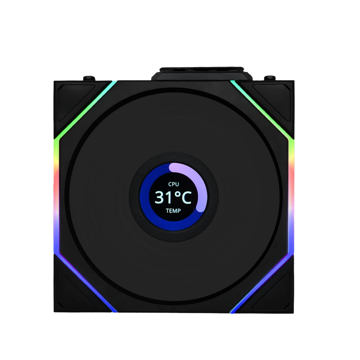 Lian Li UNI Fan TL LCD Wireless 120-Single Pack (Reverse Blade)-2.4 GHz Wireless Signal ARGB Fan-Infinity Mirror-Daisy-Chain-Syncing Lighting-Controller NOT Included & Required - Black (12RTLLCD1W1B)