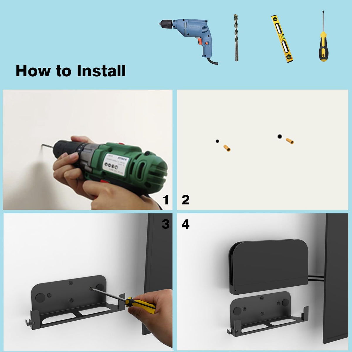 Monzlteck Wall Mount Bracket for Switch 2 Dock, Left Side TV Mount, Metal Construction, Space-Saving Design