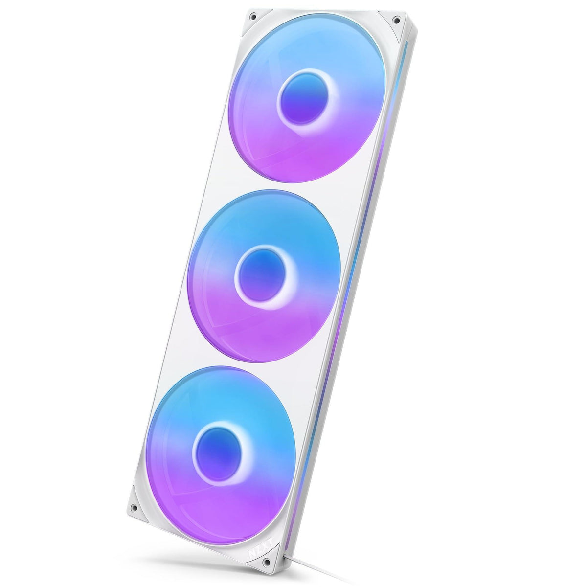 NZXT F420 RGB Core - 420mm Single-Frame Fan Unit with 3 x 140mm RGB Fans - Speed & Lighting Control - High Static Pressure & Airflow - Fluid Dynamic Bearings - 8 aRGB LEDs Per Fan - White