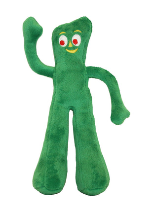 Multipet Gumby Dog Plush Toy - Squeaky Toy for All Dogs - Extra Soft Plush w/ Flexible Legs & Arms - Stuffed Animal for Cuddling & Playing - Cute Dog Pet Toy (9", Green)