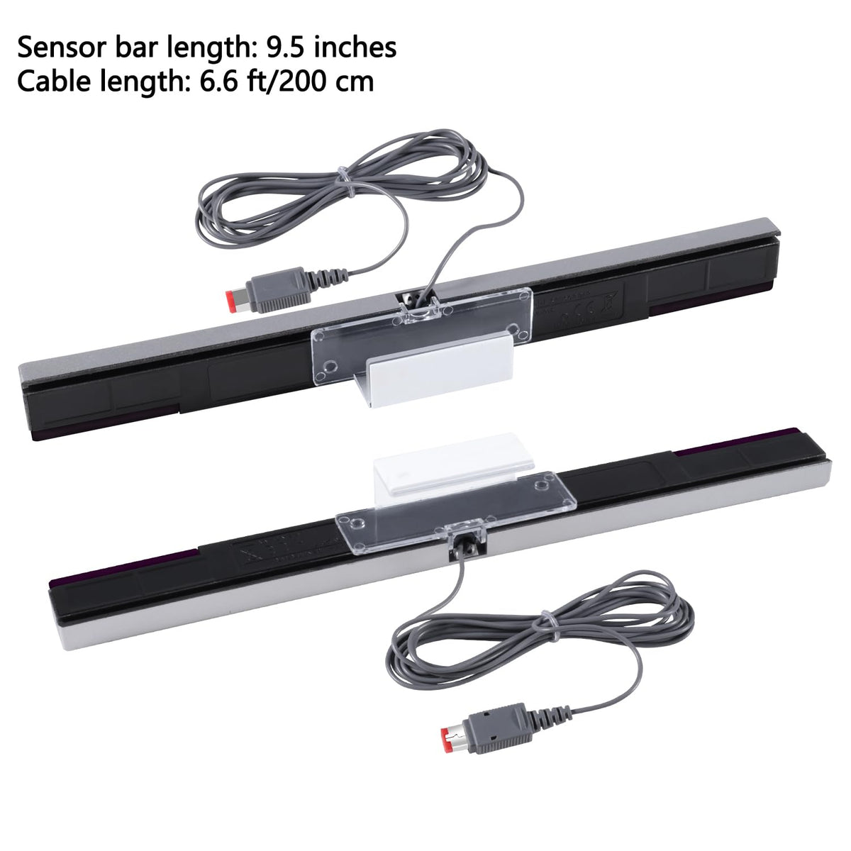 Aokin Sensor Bar for Wii, Replacement Wired Infrared Ray Sensor Bar for Nintendo Wii and Wii U Console, includes Clear Stand