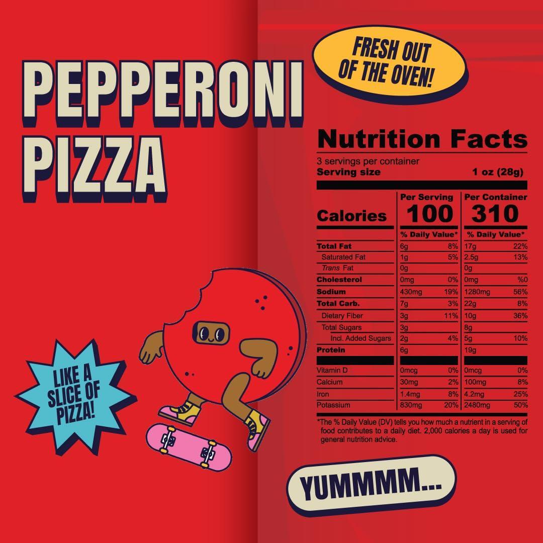 Louisville Vegan Jerky – Pepperoni Pizza Vegan and Vegetarian Friendly Meat - Lip-Smacking Jerky - Gluten-Free High Protein Vegan Snacks 19 grams of Non-GMO Soy Protein, 310 Calories Per Bag