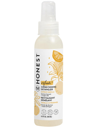 The Honest Company Conditioning Hair Detangler | Leave-in Conditioner + Fortifying Spray | Tear-free, Cruelty-Free, Hypoallergenic | Citrus Vanilla Refresh, 4 fl oz