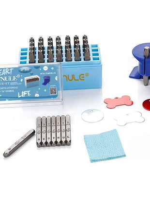 BESTNULE Metal Stamping Kit, Number and Letter Stamp Set (A-Z, 0-9 and &, Love Symbol), Industrial Grade Hardened Carbon Steel, Perfect for Imprinting Metal, Wood, Plastic, Leather (1/8 inch, 3MM)