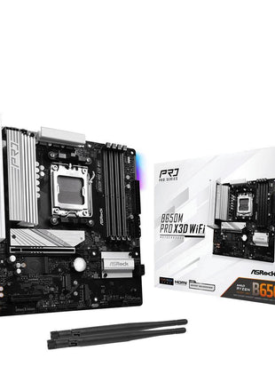 ASRock B650M Pro X3D WiFi AMD AM5 Micro-ATX Motherboard, Supports AMD Ryzen 9000/8000/7000 Series Processors, DDR5 8000+ (OC), PCIe 5.0, 2.5G LAN, WiFi 6E, 8+2+1 Power Phase
