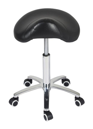 Saddle Stool Rolling Chair for Medical Massage Salon Kitchen Spa Drafting,Adjustable Hydraulic Stool with Wheels (Without Backrest, Black)