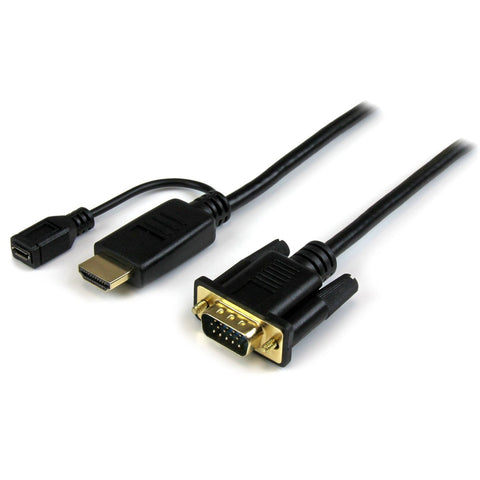 StarTech.com HD2VGAMM6 HDMI to VGA Adapter with Intergrated 6 Foot Cable - Black - 1920x1200 / 1080p [Parallel Import]