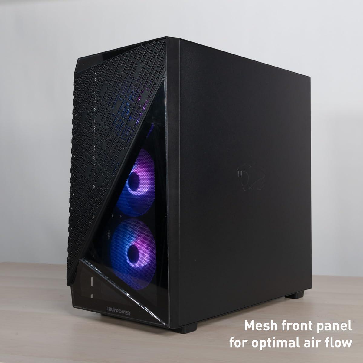 iBUYPOWER SlateMesh Gaming PC Computer Desktop SlateMeshA5N4601 (AMD Ryzen 5 7600, RTX 4060 8GB, 16GB DDR5 5200 Mhz, 500GB NVMe SSD, Windows 11 Home)