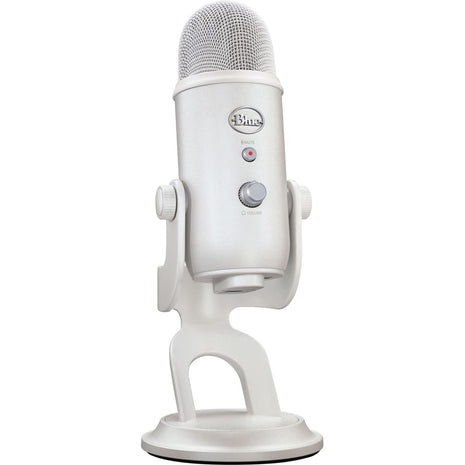 Logitech Creators Blue Yeti USB Microphone for Gaming, Streaming, Podcast, YouTube, Discord, PC, Studio Sound, Plug & Play-White Mist | White Mist Yeti USB Mic, 4 Pickup Patterns, Blue Vo!ce, 3.5mm Headphone Monitoring, USB Plug-and-Play