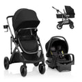 Evenflo Pivot Suite Modular Travel System with LiteMax Infant Car Seat, Dunloe Black