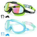 Seago Swim Goggles 2 Pack Anti-Fog Anti-UV Wide View Swimming Goggles for Kids 3-14