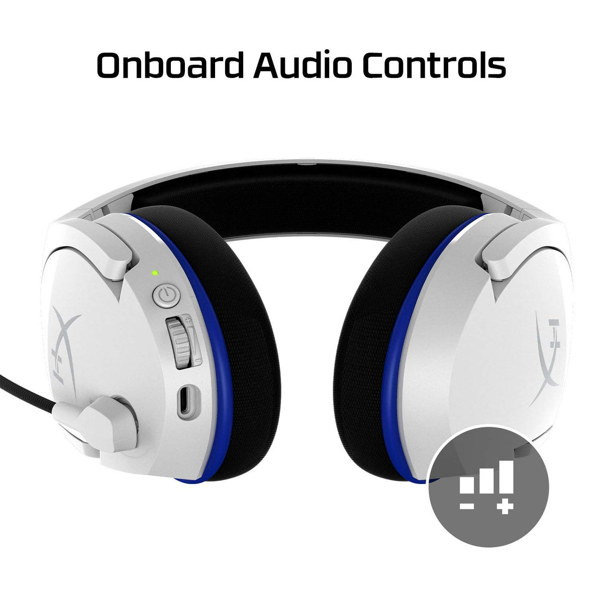 HyperX HHSS1C-KB-WT/G Cloud Stinger Core – Wireless Gaming Headset, for PS4, PS5, PC, Lightweight, Durable Steel Sliders, Noise-Cancelling Microphone - White