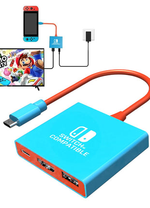 Switch Dock Switch Docking Station for Nintendo, Portable Switch TV Adapter Support 4K/60HZ Switch TV Dock Mode Compatible Steam Deck/Switch OLED, Switch Travel Dock with HDMI2.0 USB3.0 Port