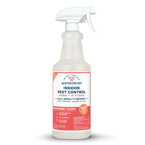 Wondercide - Indoor Pest Control Spray for Home and Kitchen - Ant, Roach, Spider, Fly, Flea, Bug Killer and Insect Repellent - with Natural Essential Oils - Pet and Family Safe— Peppermint 32 oz