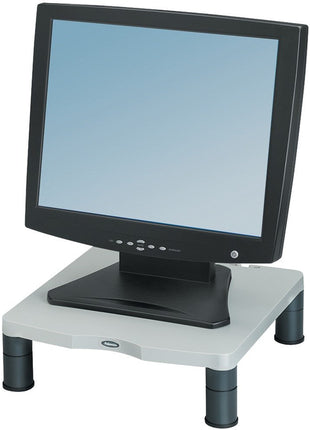 Fellowes Standard Monitor Riser-Monitor Riser, 13-1/8 inchx13-1/2 inchx2 inch-4 inch, Platinum/Graphite