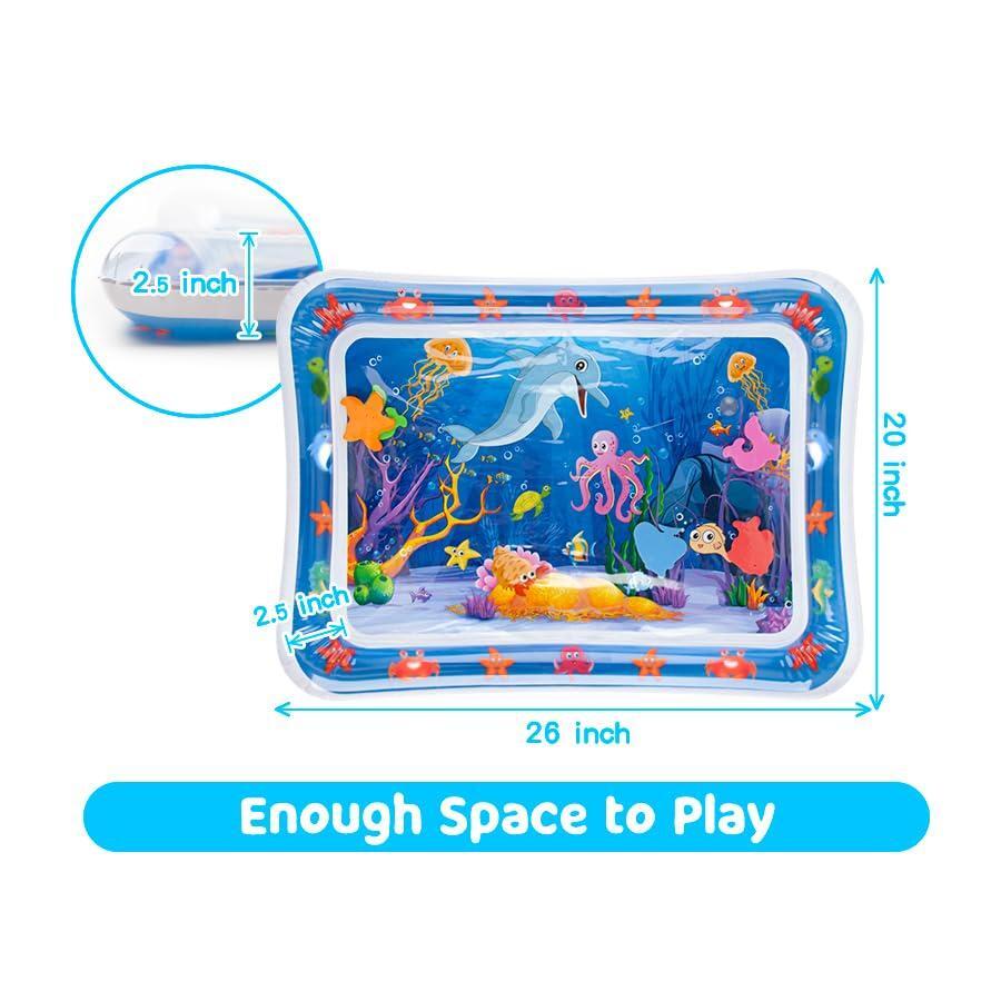 Yeeeasy Tummy Time Water Mat丨Inflatable Tummy Time Water Play Mat for Babies, Infants and Toddlers 3 to 12 Months Promote Development Toys Baby Gifts