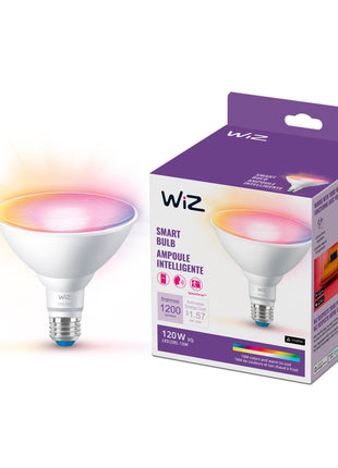 WiZ Connected 120W PAR38 Color LED Light Bulb - Connects to Your Wi-Fi - E26 Smart Bulb - Control with Voice or App + Activate with Motion - Matter Compatible - 1 Pack