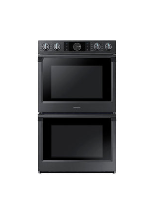 SAMSUNG 30" Smart Double Wall Oven w/Flex Duo, Steam Cook, Wi-Fi, Large Oven Capacity, NV51K7770DG/AA, Fingerprint Resistant Stainless Steel, Black