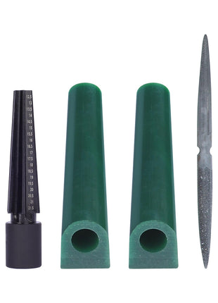 GJ FAFA 4 Pcs Carving Wax Ring Tube Kit – Green Carving Wax Tubes, Wax Ring Sizer, Dual-Head Wax File for Making Rings Model, Jewelry Ring Making Tools