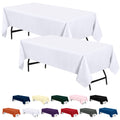 Utopia Kitchen 2 Pack 6 Foot Rectangle Table Cloth [60x102 Inches, White] Stain and Wrinkle Resistant Tablecloth Washable Polyester Cover for Dining, Buffet Parties, Picnic and Weddings