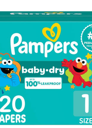Pampers Diapers - Baby Dry - Size 1, 120 Count, Absorbent Disposable Infant Diaper (Packaging May Vary)