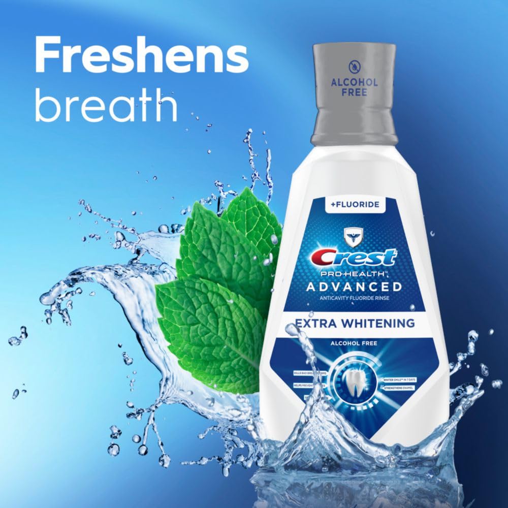 Crest Pro-Health Advanced Mouthwash, Alcohol Free, Extra Whitening, Energizing Mint Flavor, 946 mL (32 fl oz)