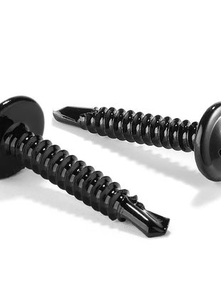 #8 x 1 inch Sheet Metal Screws 100Pcs 410 Stainless Steel Truss Head Fast Self Tapping Screws Black Oxide by SG TZH