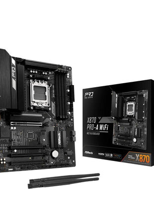 ASRock X870 Pro-A WiFi ATX Motherboard - AMD AM5 Ryzen 9000/8000/7000, DDR5 8000+(OC), PCIe 5.0, Dual USB4 Type-C, Wi-Fi 7, 2.5GbE