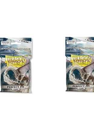 2 Packs Dragon Shield Inner Sleeve Clear Standard Size 100 ct Card Sleeves Individual Pack