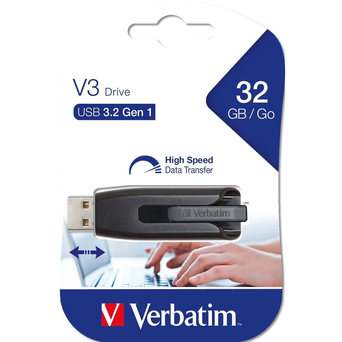 Verbatim 32GB Store 'n' Go V3 USB 3.0 Flash Drive - Gray