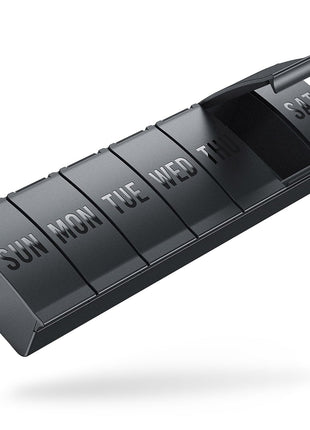 Barhon Pill Organizer Large, Weekly Medicine Pill Organizers, 7 Day Pills Box Case Travel for Big Vitamin Supplements Fish Oil, Black