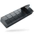Barhon Pill Organizer Large, Weekly Medicine Pill Organizers, 7 Day Pills Box Case Travel for Big Vitamin Supplements Fish Oil, Black