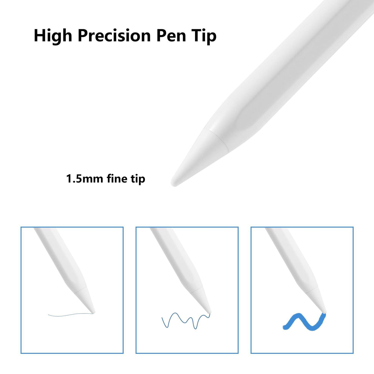 Stylus Pen for iPad A16 11th 10th 9th 8th 7th 6th Generation, iPad Pro 12.9 11 13 inch M4, iPad Air M3 M2 5th 4th 3rd Gen, iPad Mini A17 Pro 7 6 5, for Apple Pencil Pro 1st 2nd Gen Alternative (White)