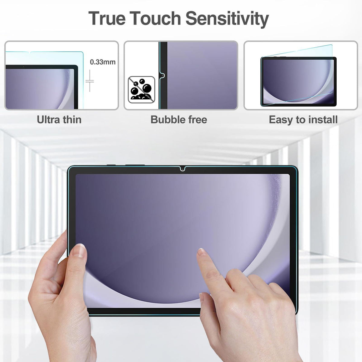 ProCase 2 Pack Screen Protector for Galaxy Tab A9 Plus 11 Inch 2023, HD Tempered Glass 9H Film Guard for 11" Tab A9+ 5G Tablet (SM-X210/X216/X218)