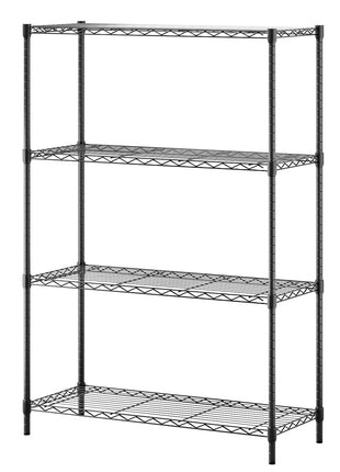 BestOffice | 4-Tier Wire Storage Shelves | 36x14x54 | Black | with Adjustable Racks | Heavy-Duty Metal Shelf, Holds Upto 1000 lbs | No-Tool Assembly | Ideal for Home & Garage Shelving