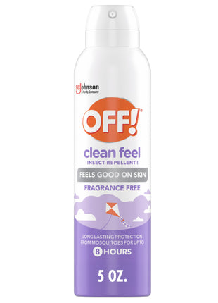 OFF! Clean Feel Insect Repellent Aerosol with 20% Picaridin - Long-Lasting DEET-Free Protection from Mosquitoes, Fragrance-Free Pest Control For Ticks & Flies, Camping, Bug Spray - 5 oz | insect-repellants
