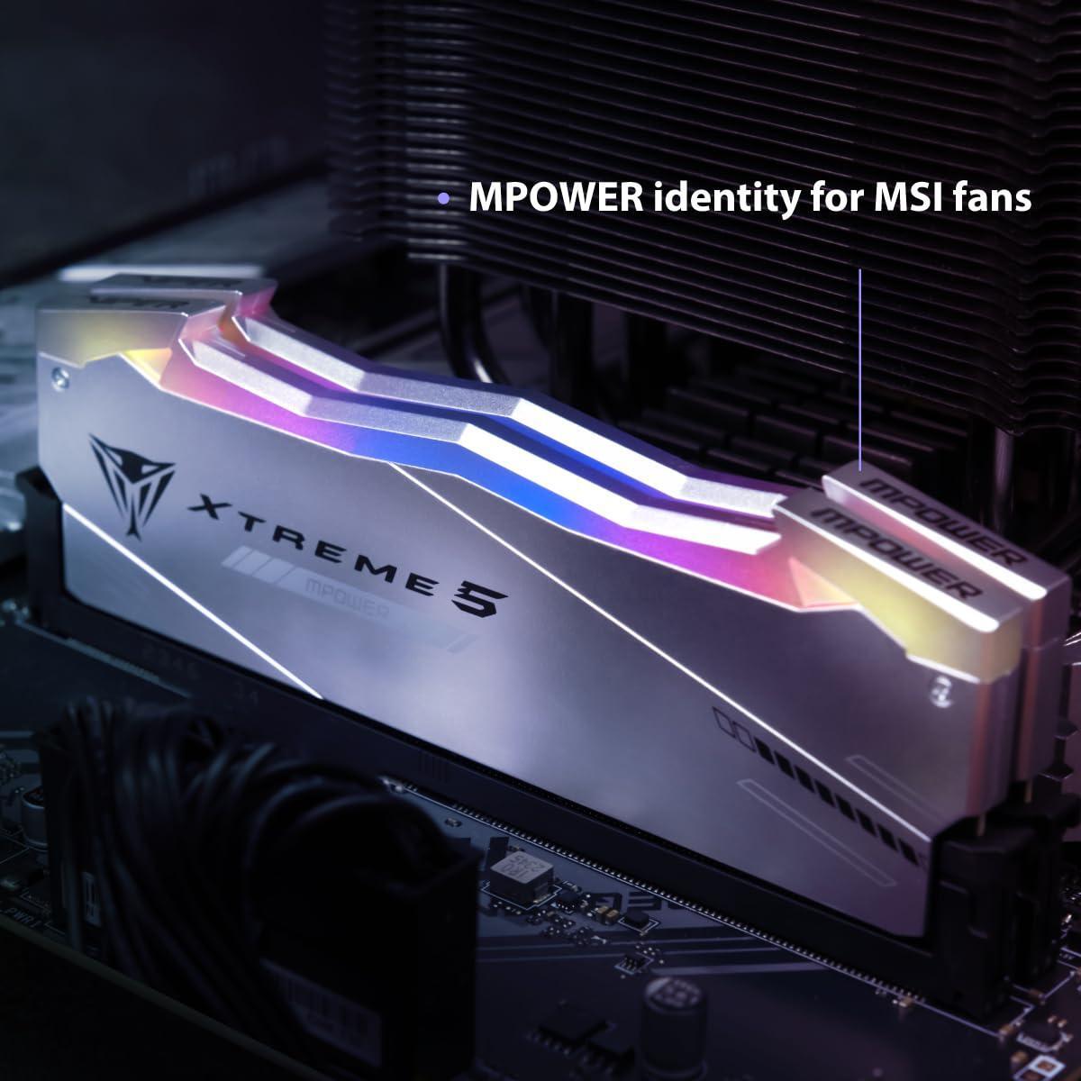 Patriot Memory Viper Xtreme 5 MPOWER DDR5 RGB RAM 48GB (2X24GB) 6000MT/s CL30 1.35v UDIMM Desktop Gaming Memory Kit Compatible with Intel XMP/AMD Expo - PVXR548G60C30KM