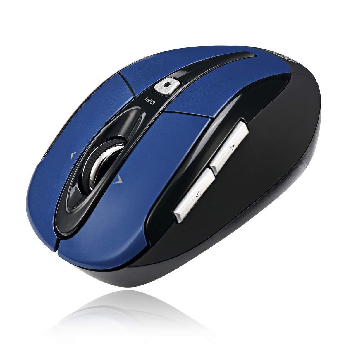 Adesso iMouse S60 Wireless Optical Mouse with 24 GHz RF Technology, Programmable Driver, Tilt-Wheel Scrolling, and Magnetically Storable Receiver (Blue)