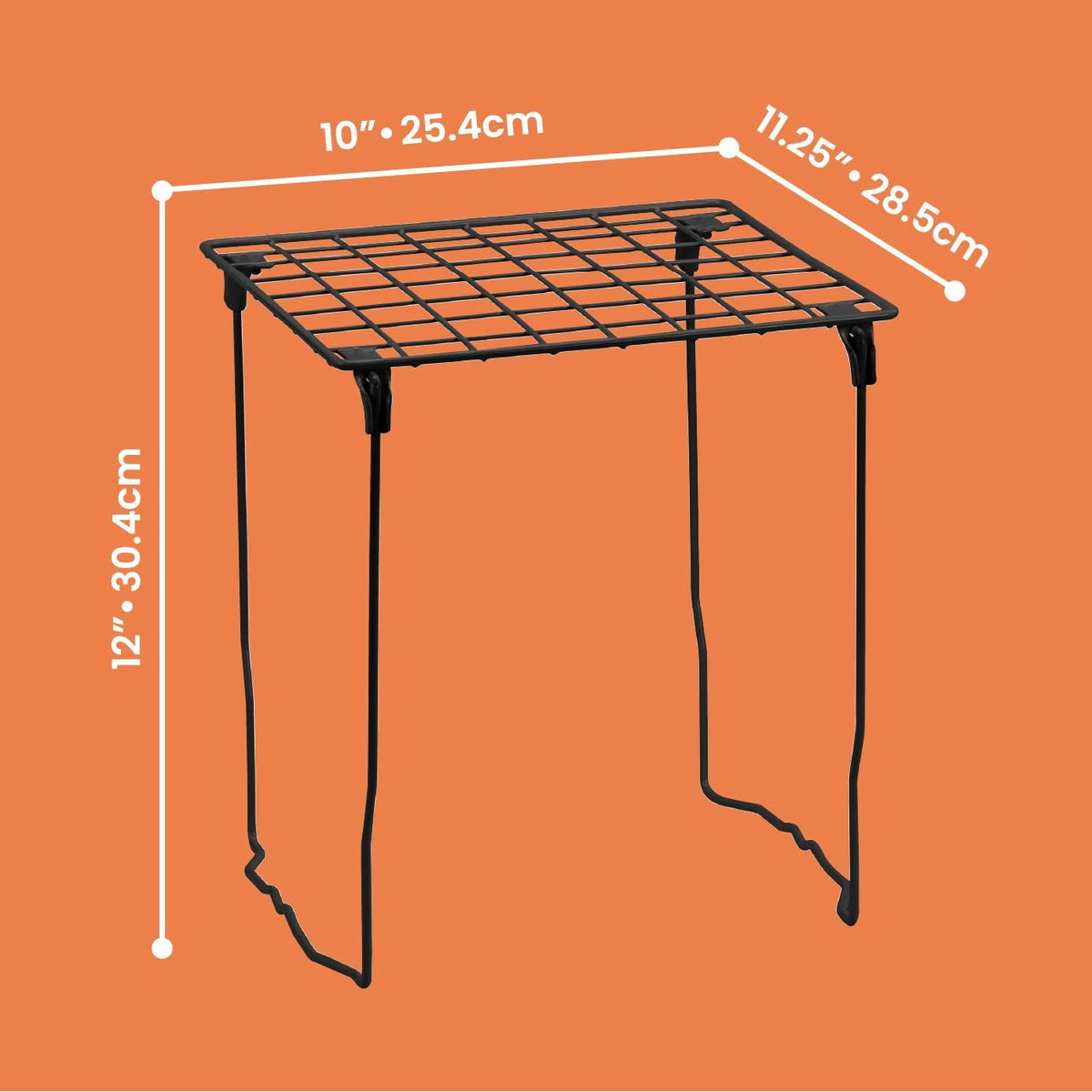 LockerMate Stac-A-Shelf Locker Organizer Shelf, Stackable, Extra Tall, Fits Standard Size School Lockers, Black