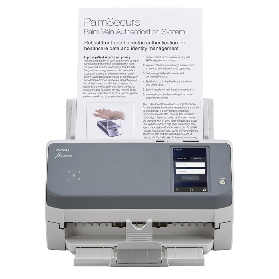 RICOH fi-7300NX Professional Network Enabled Document Scanner with Color Touchscreen