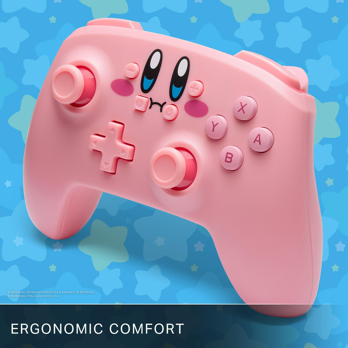 PowerA Wireless Controller for Nintendo Switch - Kirby Mouthful, Switch Lite/Switch-OLED Model, Nintendo Switch 2, AA Battery Powered (Battery Included), Bluetooth, Motion Controls, Officially Licensed