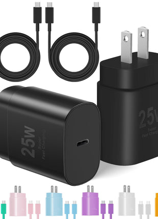 Type C Charger Fast Charging, 2Pack [10FT&6FT] Long USB C Cable with 25W Phone Super Fast Charger Block Compatible with Galaxy S25/S24/Plus/Ultra,iPhone 15/16/17/Air/Plus/Pro Max