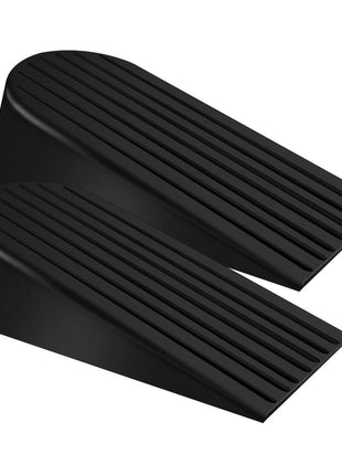 Big Door Stopper 2 Packs, Heavy Duty Wedge Rubber Door Stop Works on All Floor Surfaces, Non-Scratching Doorstops Special for Home Office School Heavy Door (Black, H1.9 x L6.3 x W2.7 Inches)