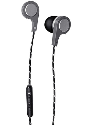 Maxell Bass 13 Metallic Earbuds with Microphone, 4 Ft Cord, Silver | Dynamic heavy bass with crystal clear highs & mids - soft rubberized on-ear design, inline volume control