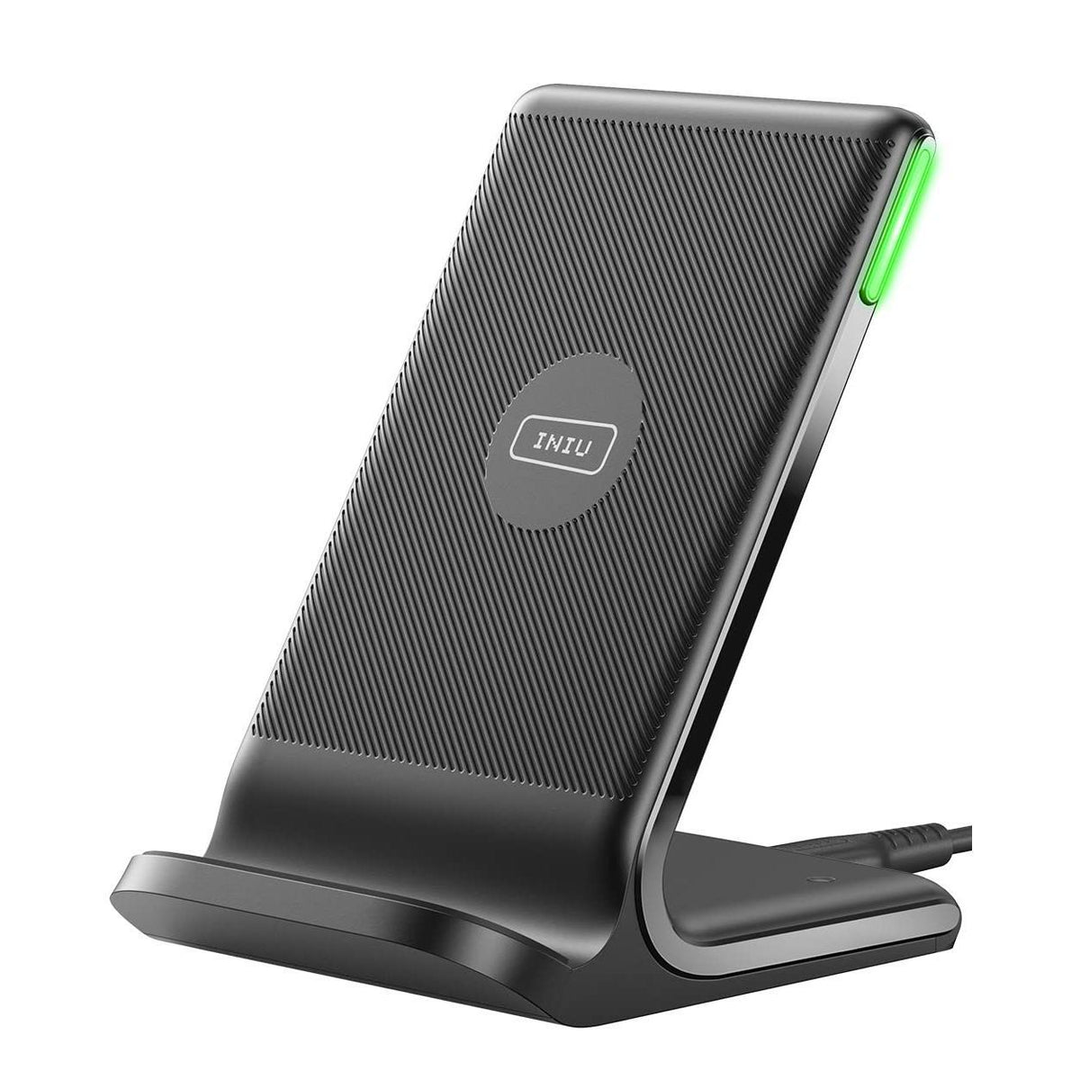 INIU Wireless Charger, 15W Fast Qi Certified Wireless Charging Station with Sleep-Friendly Adaptive Light Compatible with iPhone 16 15 14 13 Pro XS 8 Plus Samsung Galaxy S25 S24 S23 Note 20 Google etc