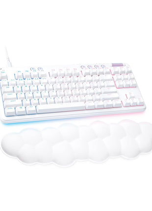 Logitech G713 Wired Mechanical Gaming Keyboard with LIGHTSYNC RGB Lighting, Clicky Switches (GX Blue), and Keyboard Palm Rest, PC/Mac Compatible - White Mist