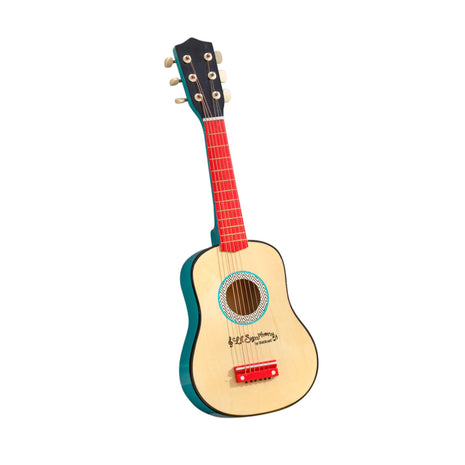 KidKraft Lil' Symphony Wooden Play Guitar, Kids Musical Instrument Toy, Gift for Ages 3+ | Beginner Acoustic Guitar with Adjustable Strings, Really Works, Primary Colors, Gift for Ages 3+